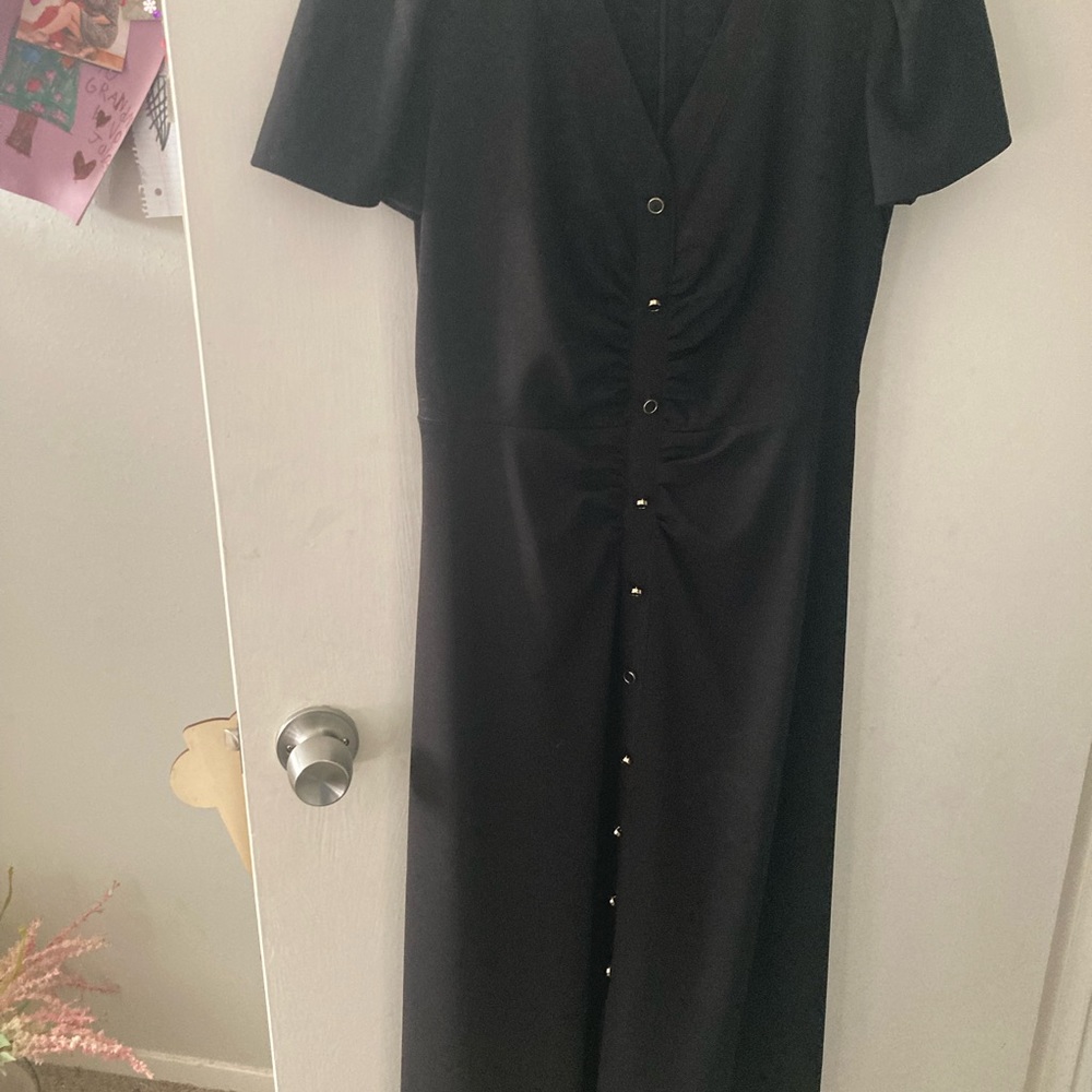 Black DKNY dress.